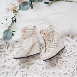 Spiked Wedge Sneaker (never worn)